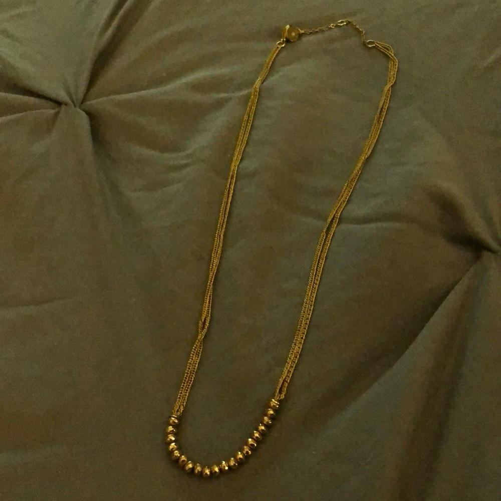 Stella & Dot gold beaded necklace.
